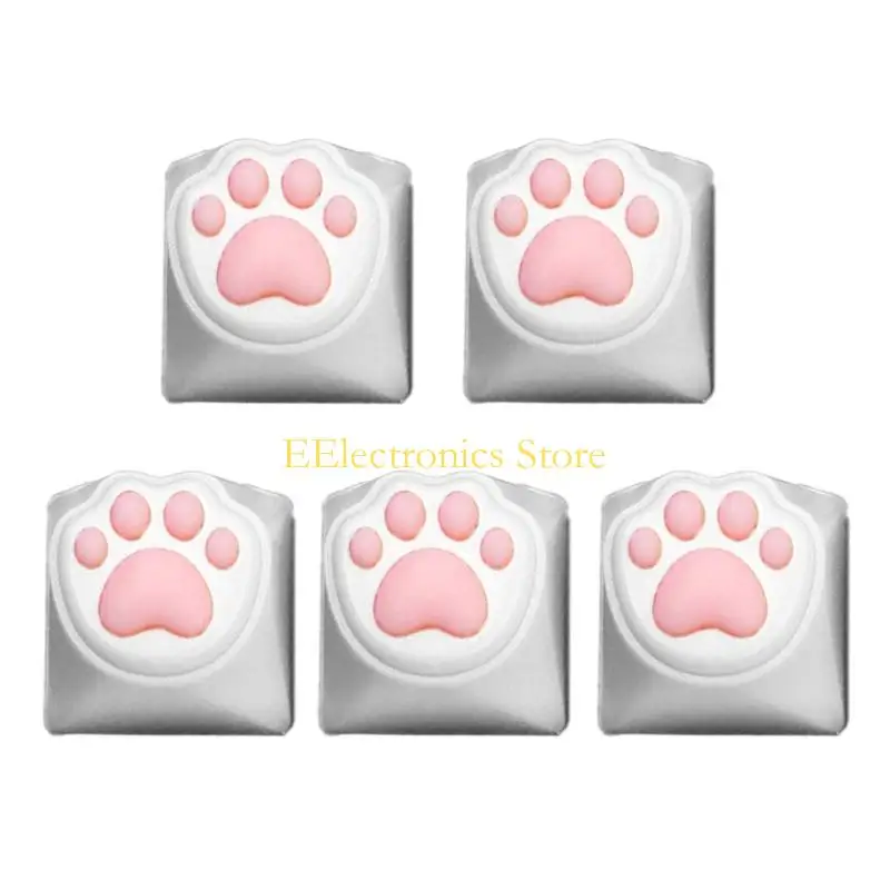 B03C Mechanical Keyboard Highlight Keytops, Cats Paws Theme Replacement Set with Silicone Finish for Typing Area Detail