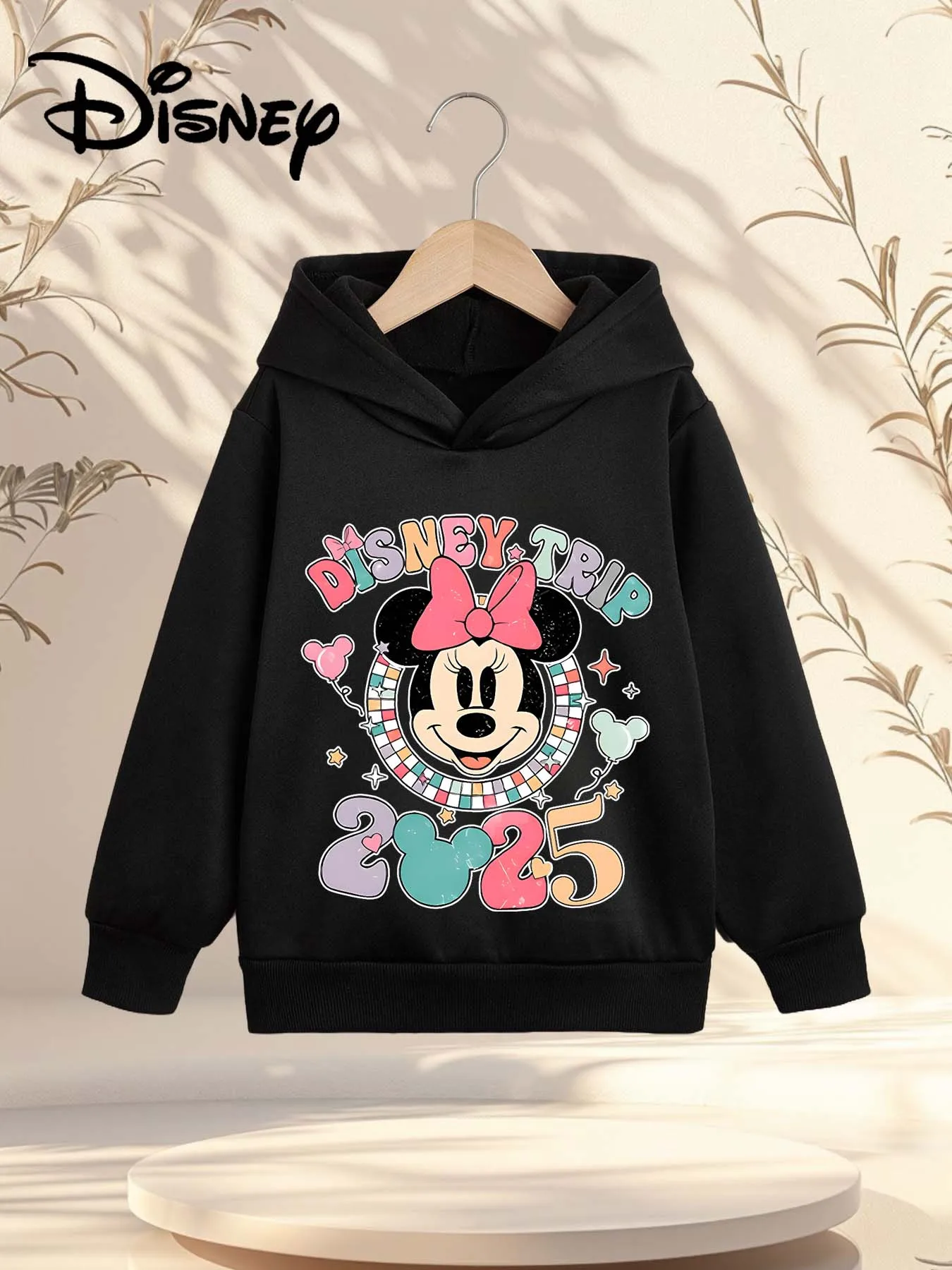 

Толстовка с капюшоном с Минни Маус для мальчиков и девочек, семейный осенне-зимний свитер с капюшоном для мужчин и женщин, повседневный топ с длинными рукавами Y2k