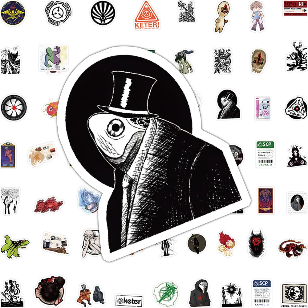 ​ مجموعة ملصقات فتحة SCP مكونة من 60 ورقة - شارات غامضة قابلة للإزالة للمخططين والحرف اليدوية (وثيقة مصممة) (متجر عوالم الرسوم المتحركة)
