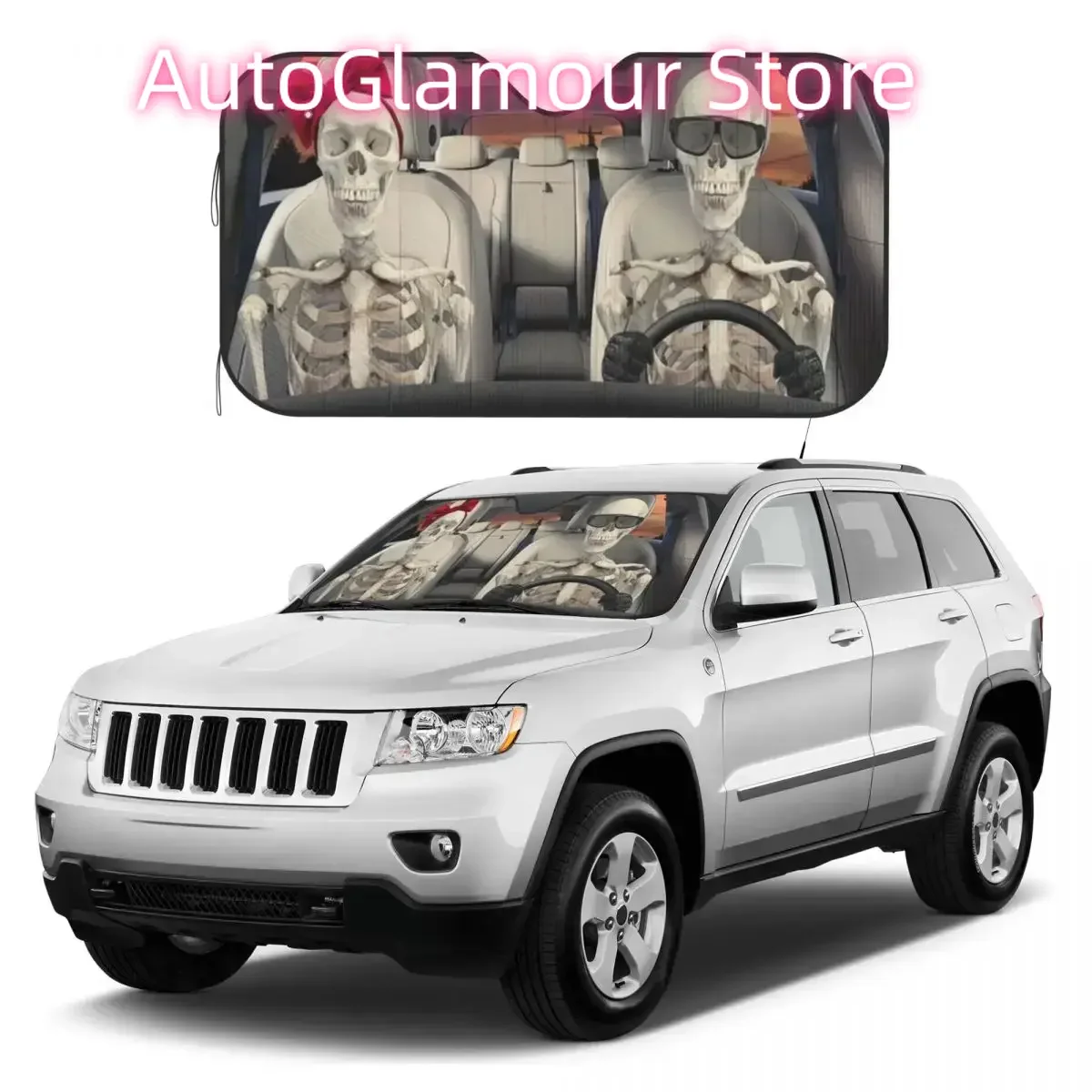 

Забавный скелетный череп, лобовое стекло автомобиля, солнцезащитный козырек, складной череп ужасов, авто солнцезащитный козырек на переднее окно, внедорожник, грузовики, автомобильный блок, УФ-лучи