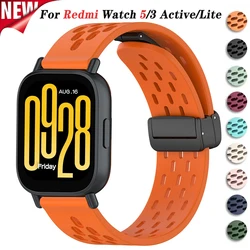 Silicone Strap for Xiaomi Redmi Watch 5 Active 5 Lite Sports 22mm Magnetic Buckle Band for Redmi Watch 3 Active Lite Accesorios