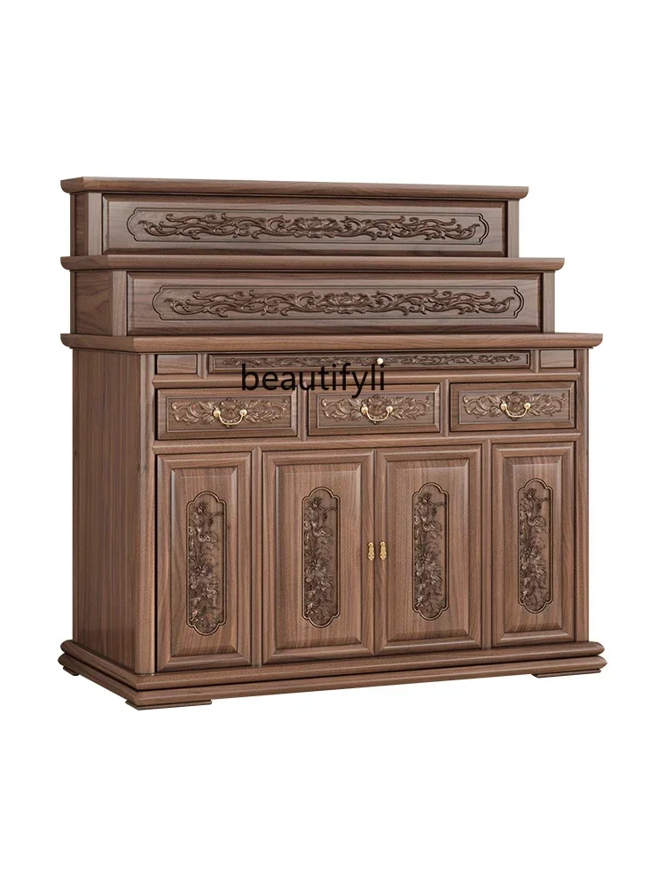 

C Black walnut Tibetan Buddhist temple offering table household new Chinese solid wood offering cabinet