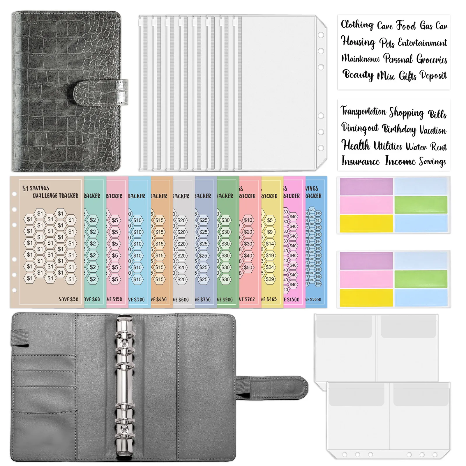 Personalized Budget Binder Money Saving Binder With Zipper Envelopes Cash Envelopes And Expense Budget Sheets For Budgeting