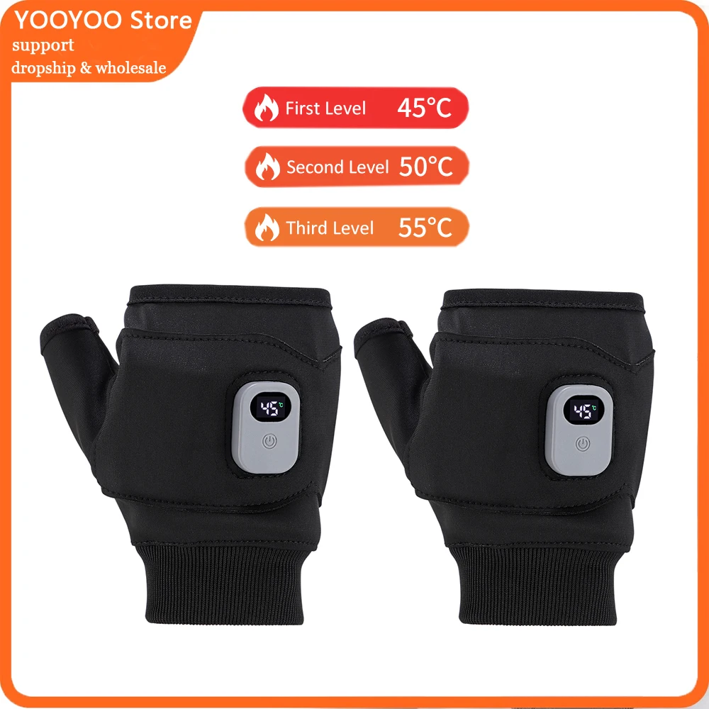 

Перезаряжаемые 3-уровневые грелки для рук, термоперчатки, перчатки с электрическим подогревом, зимние теплые варежки для катания на лыжах на открытом воздухе