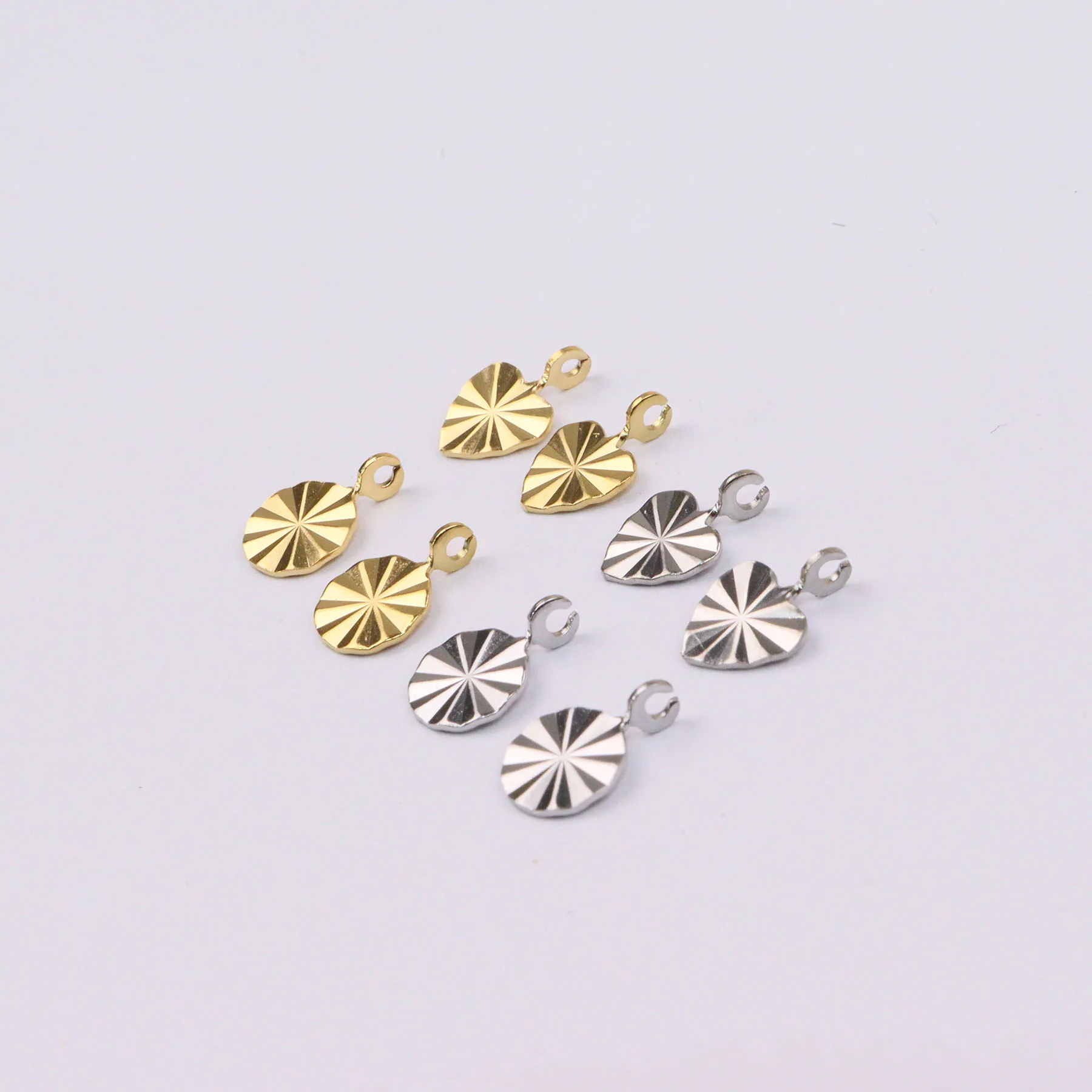 10/20pcs Stainless Steel Heart PVD Plate Fashion Jewelry Accessory Charms Dangling Women Girl DIY Handmade