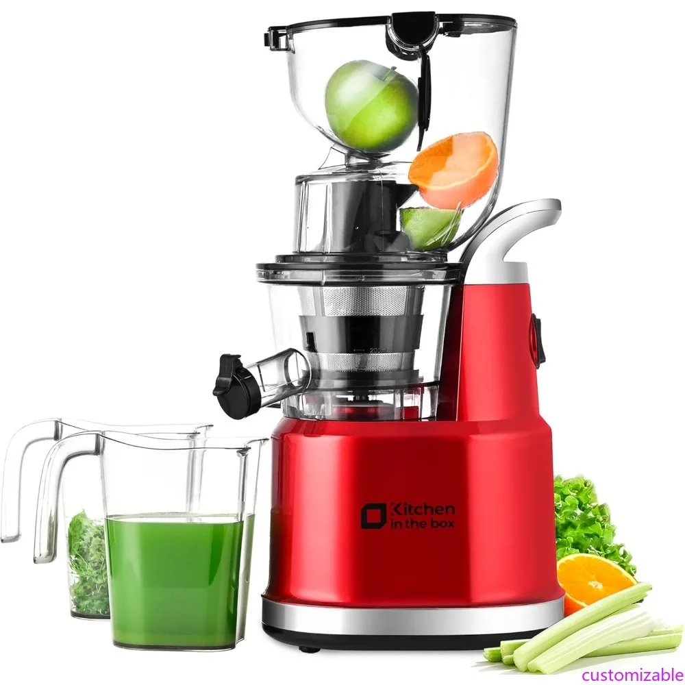 

Cold Press Juicer Machines, Kitchen in the Box Slow Masticating Juicers Machine,3.26inch Large Wide Feed Chute Fit Whole Fruits