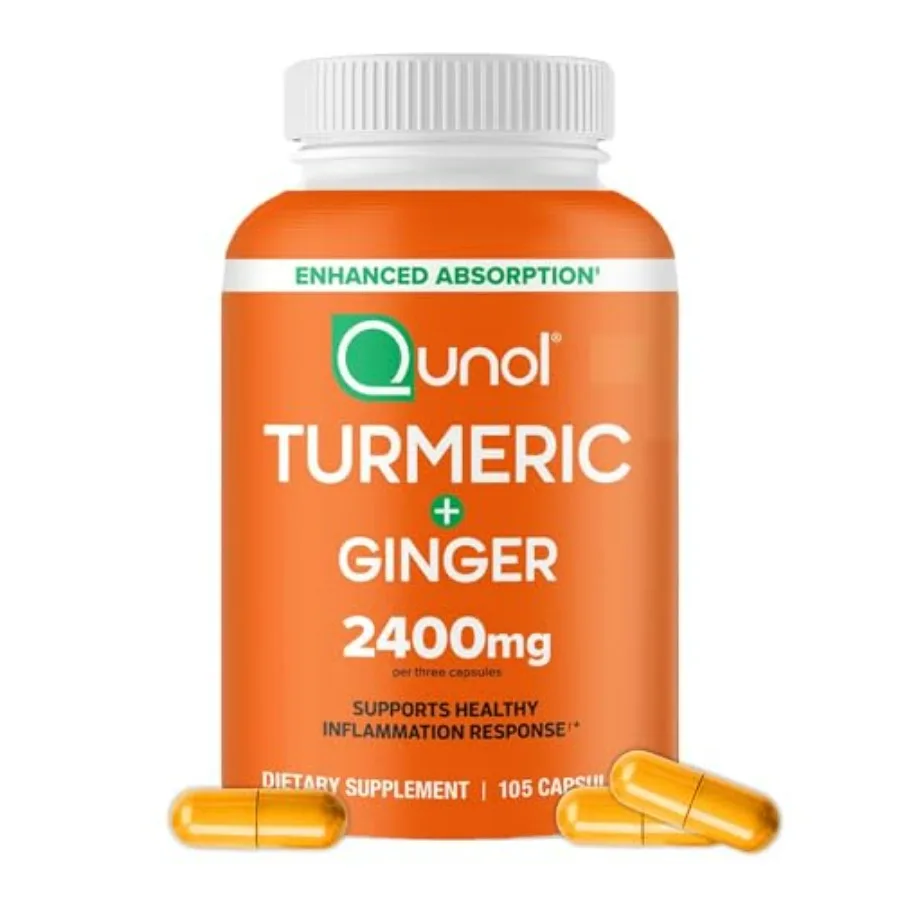 Turmeric Curcumin with Black Pepper and Ginger, 2400mg Turmeric Extract with 95% Curcuminoids, Extra Strength Supplement, Enhan