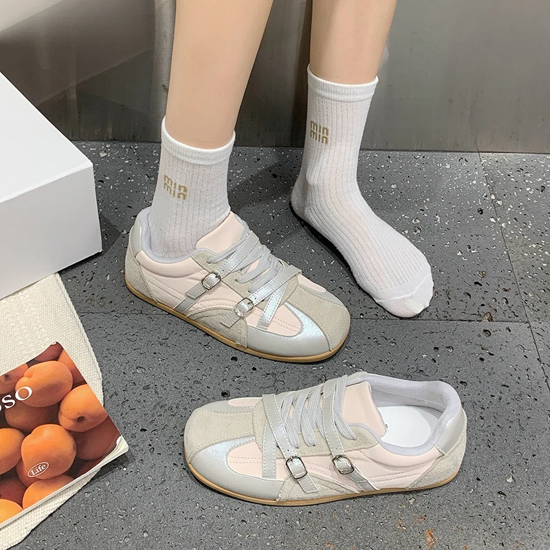 Women's Hidden Heel Retro Sneakers Fashion Style Low-Profile Casual Shoes, Vintage German Trainer Walkers for Students