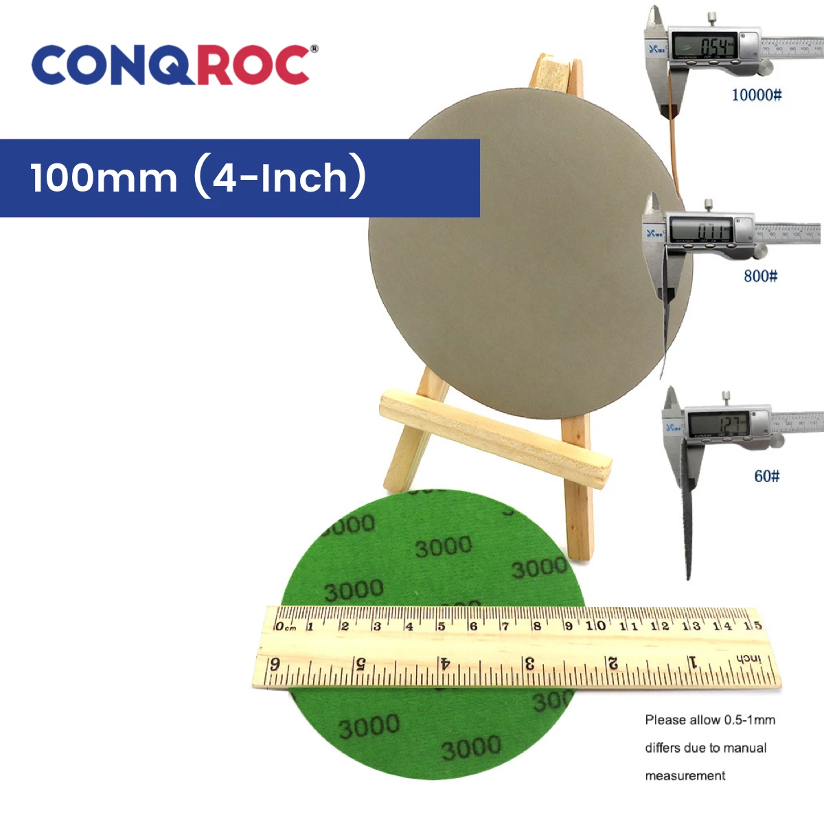 แผ่นขัด 100 มม.4 นิ้วซิลิคอนคาร์ไบด์กระดาษทรายกันน้ําสําหรับเปียกและแห้งขัดตะขอและห่วง 25 ชิ้นกรวด 60 ~ 10000