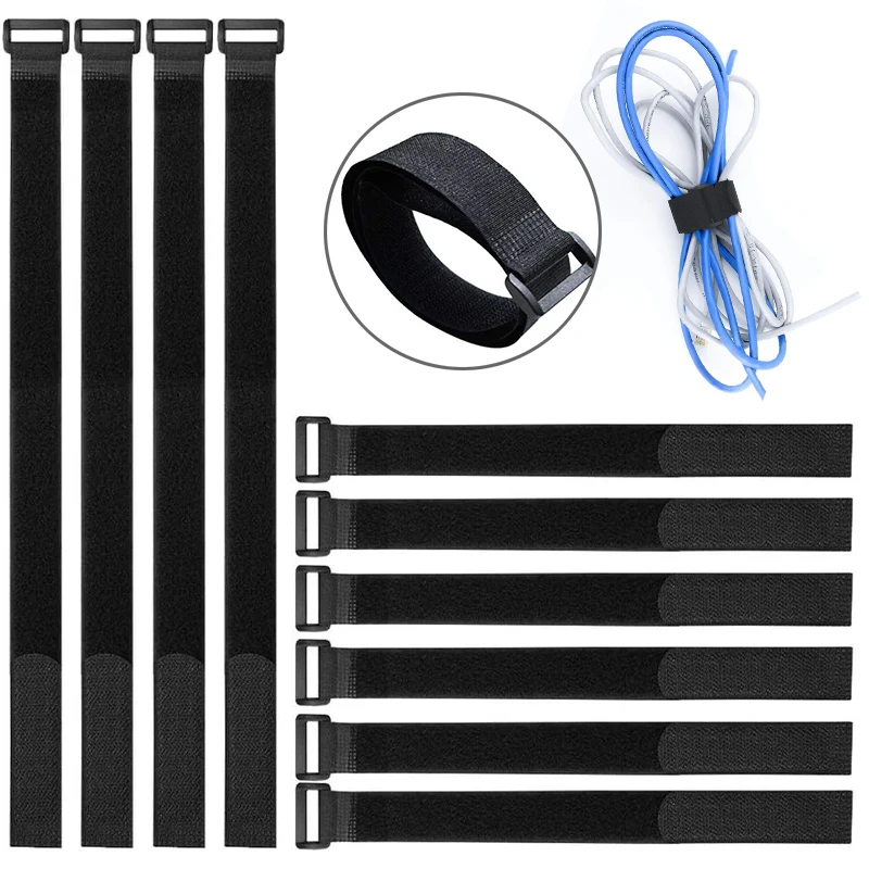 100pcs Releasable Cable Organizer Ties Mouse Earphones Wire Management Nylon Cable Ties Wire Cord Ties Organizer Fastener Tape