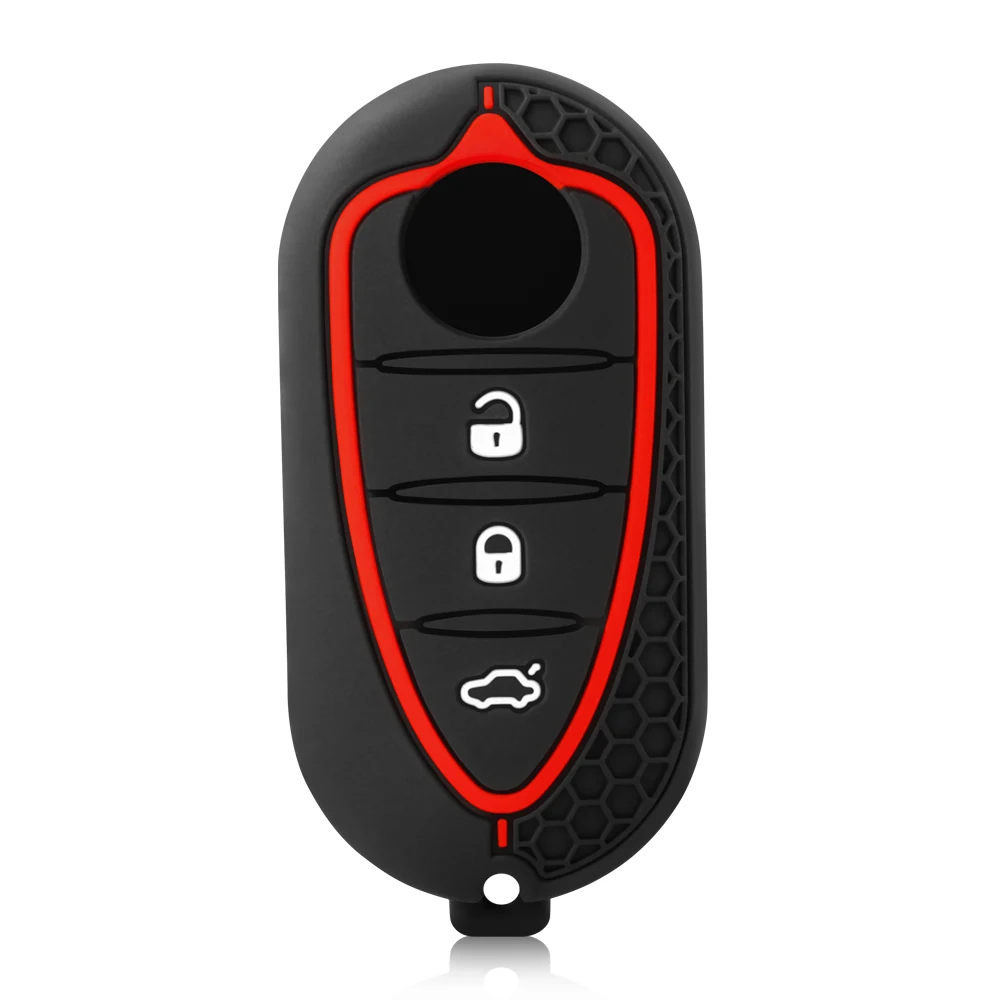 3 زر سيليكون غطاء مفتاح السيارة الحال بالنسبة ألفا روميو ميتو جيوليتا GTO 159 GTA 4C ميتو الوجه عن بعد المفاتيح الجلد حامي قذيفة