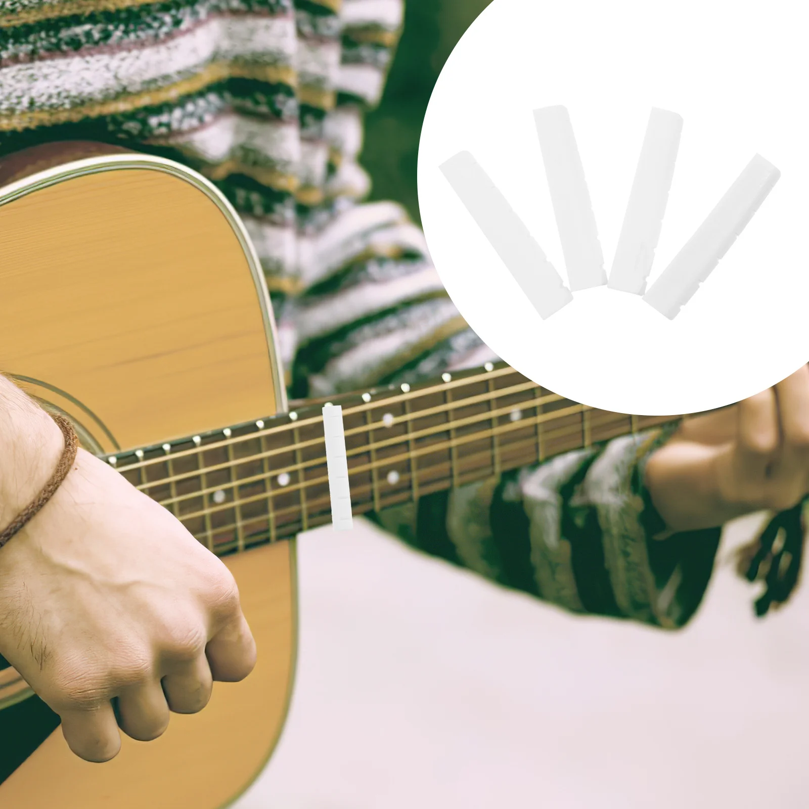 4 قطعة سلسلة الغيتار الجوز استبدال عالية الجودة العظام المكسرات مناسبة لمختلف القيثارات دائم العملي وتر غيتار المكسرات #2