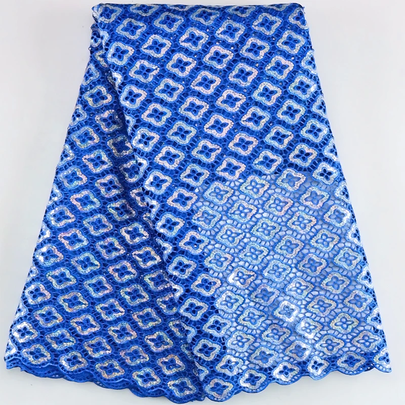 

High Quality Fashion 2024 African Tulle Embroidered Organza Mesh Lace Fabric With Sequins Beads For Wedding Dress Party Sewing