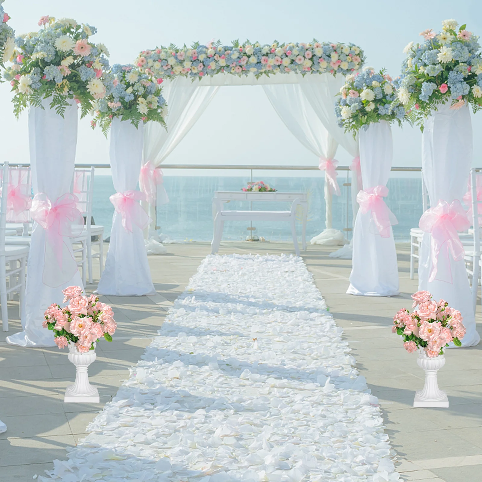 

1Pcs Roman Flowerpot Vintage Column Design Durable Garden Balcony Home Decorative Plant Container Waterproof Sturdy Road Guide