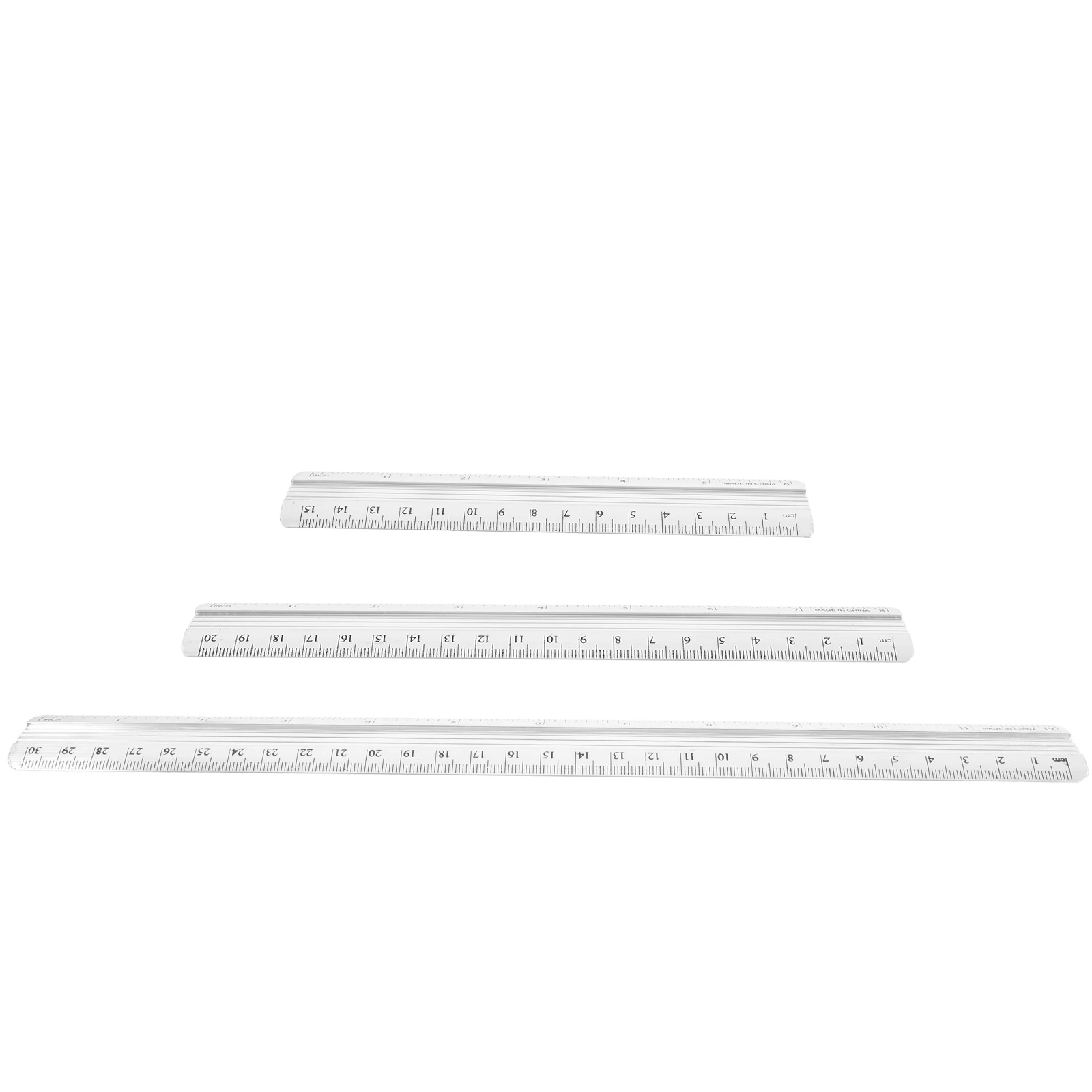 6pcs Aluminum Alloy Ruler Set Precision Straight Ruler Dual Measurement Units For School Office Engineering Carpentry