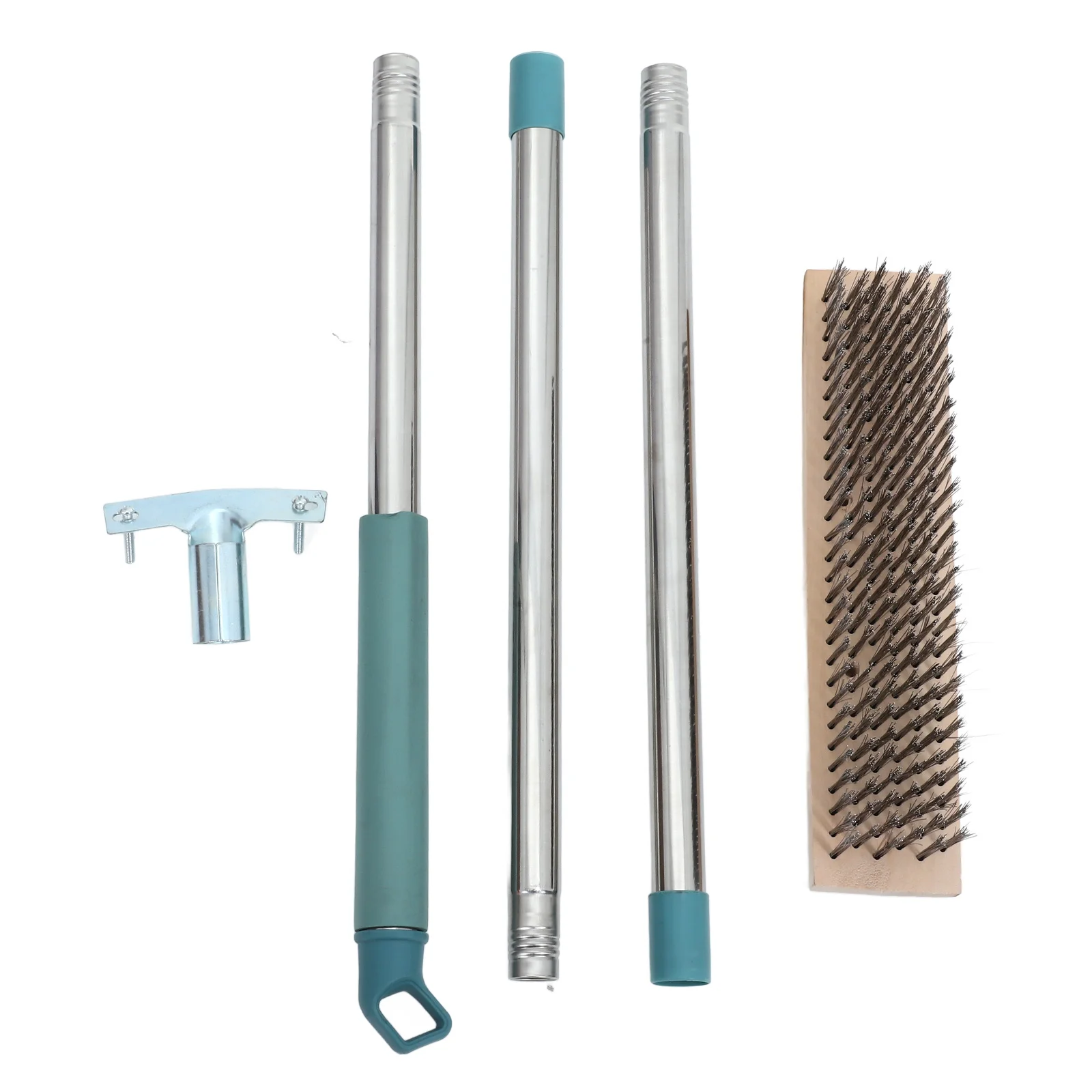 

Heavy Duty Floor Scrubber 138Cm Long Handle Stainless Steel Hard Surface Cleaning Tool For Concrete Patio Garage Stiff Bristle