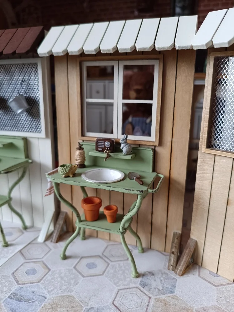 1:12 Mini Model Doll House Furniture Accessories Washbasin Garden Partition Flowerpot Bjd Ob11 Gsc Miniatures Scene Props Decor