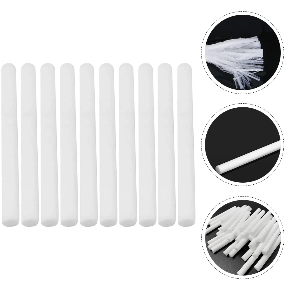 10 Pcs Sliver Car Diffuser Fiber Fragrance Sticks Oil Aroma Bottle Inserts Cotton Essential Travel Rods Volatile Wands Supplies