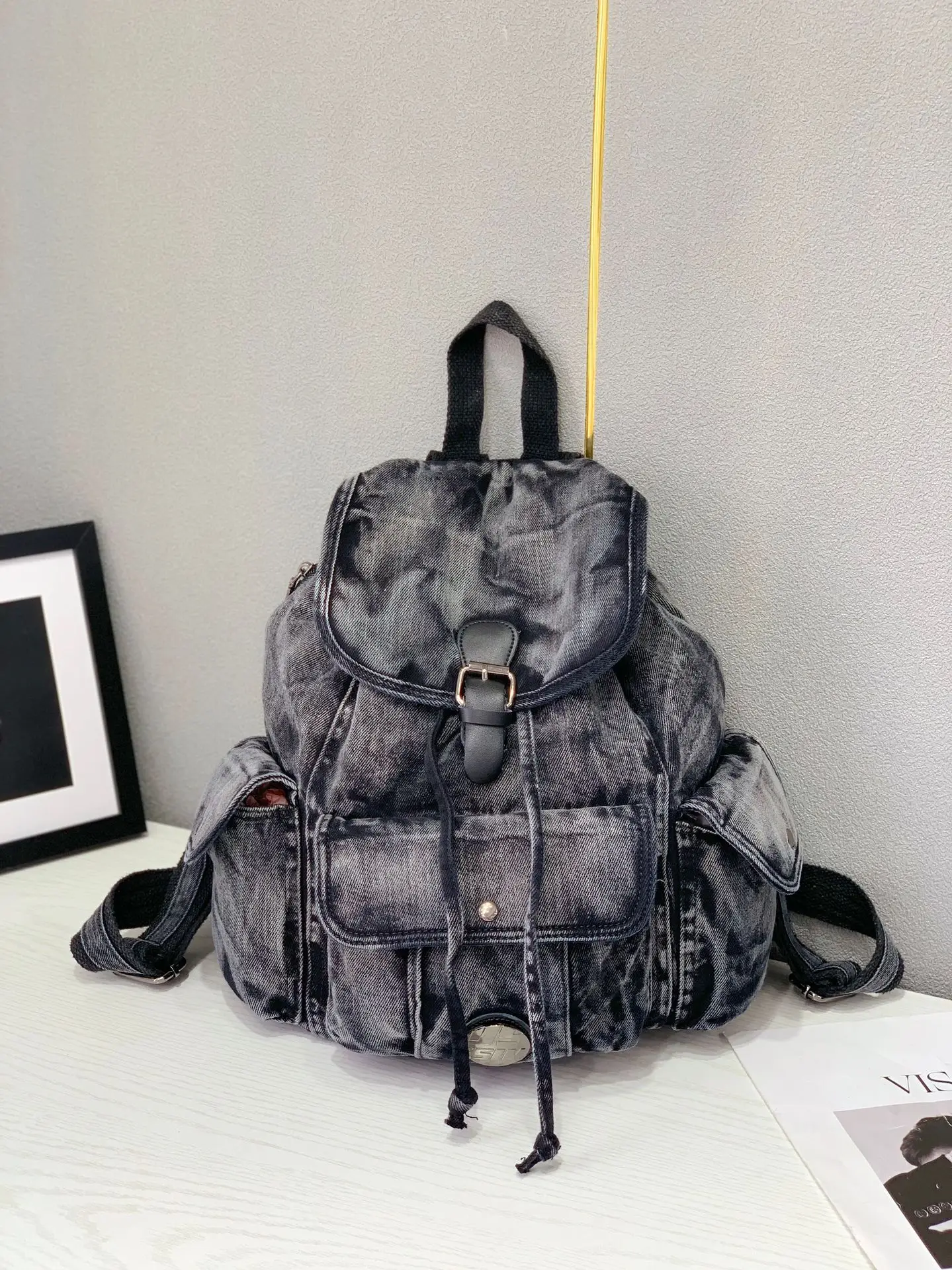 New Travel Backpacks For Women Luxury Designer Two Shoulder Purses In Denim Washing Process Vintage Jeans School Shoulder Bag