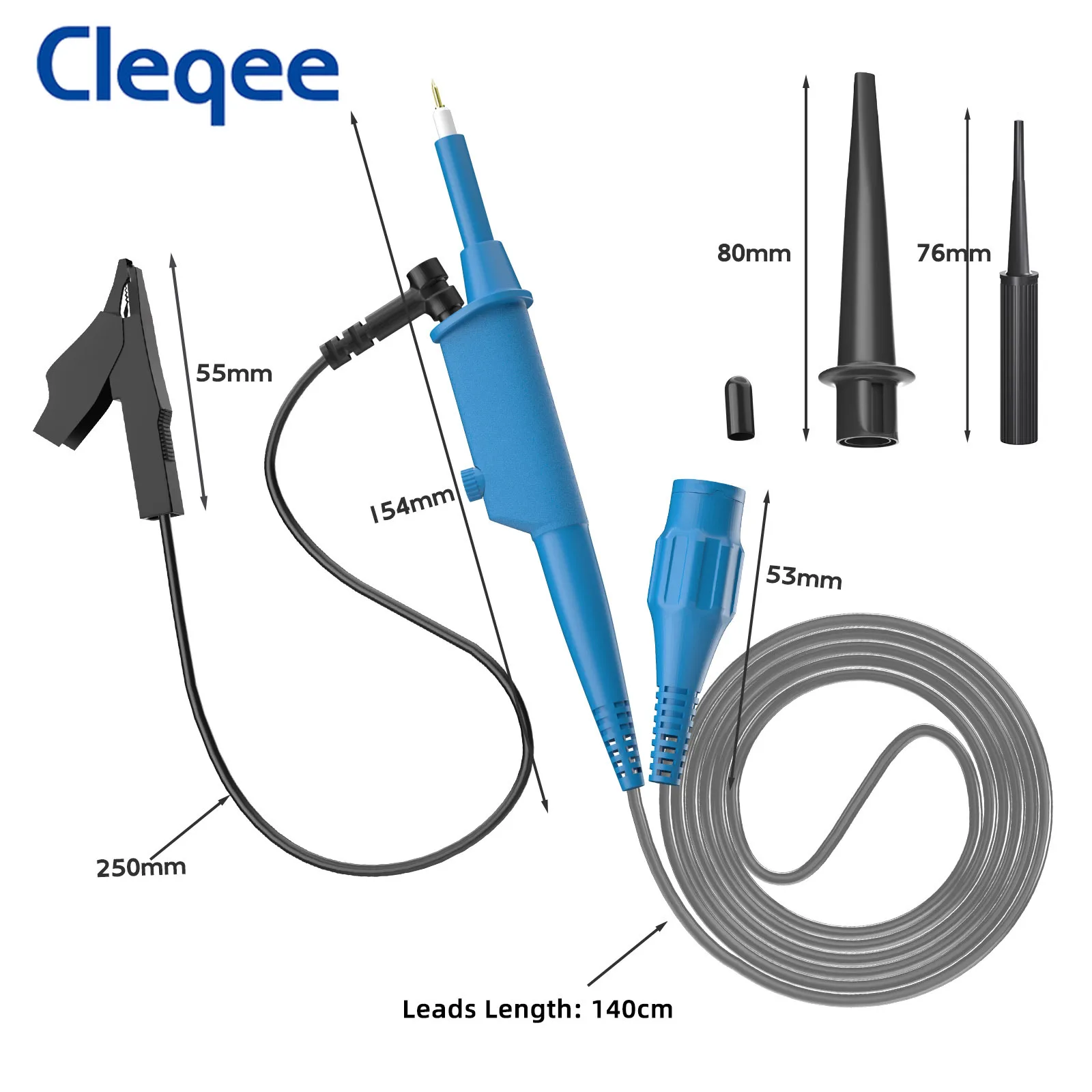 Imagem -06 - Cleqee-sonda Osciloscópio Sonda 10:1 com Jacaré Clip Bnc 300mhz Tampa Protetora Sonda Âmbito Clip para Tektronix hp X10 P2301b