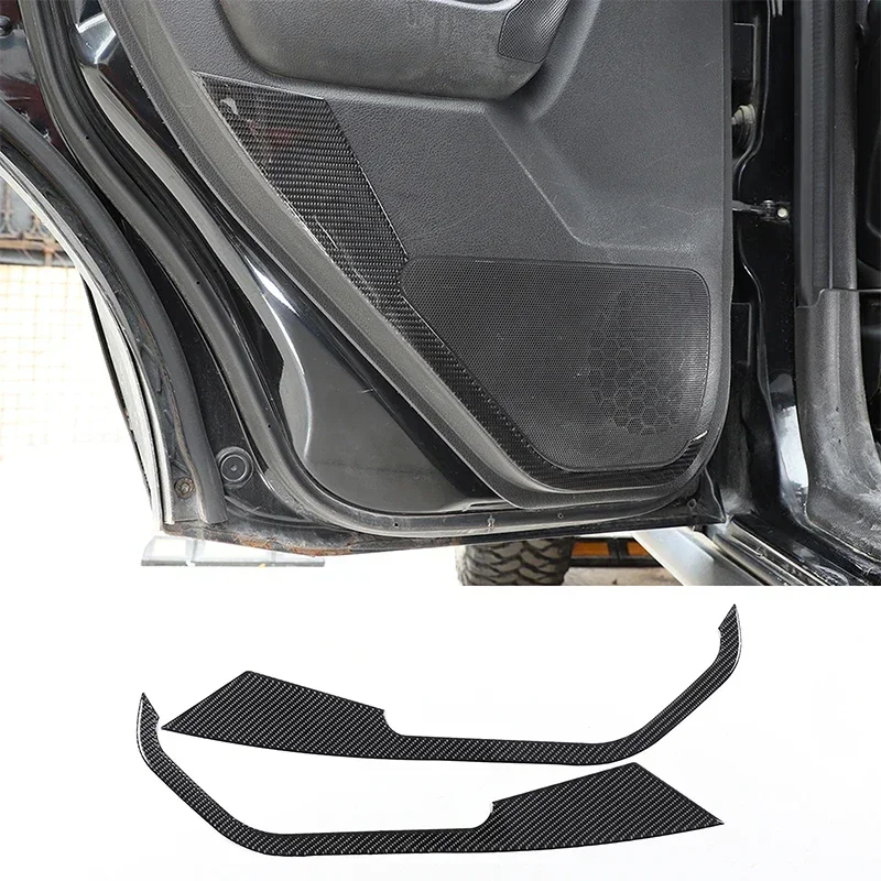 For Hummer H3 2005-2009 Car Rear Door Panel Anti-kick Panel Cover Sticker Soft Carbon Fiber Interior Accessories