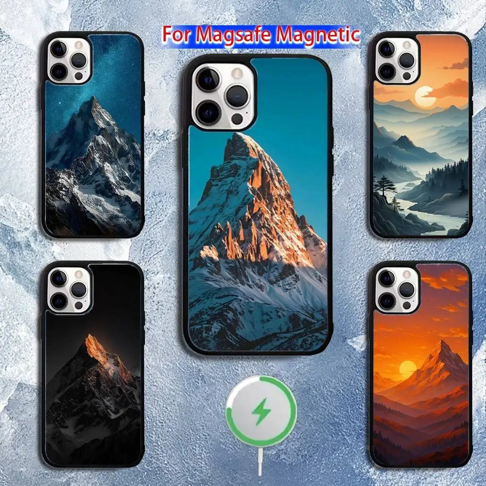 

Mountain Landscape Sunset Phone Case For iPhone 16,15,14,13,12,11,Pro,Max,Plus,Mini,Magsafe,Magnetic Wireless Charging Case