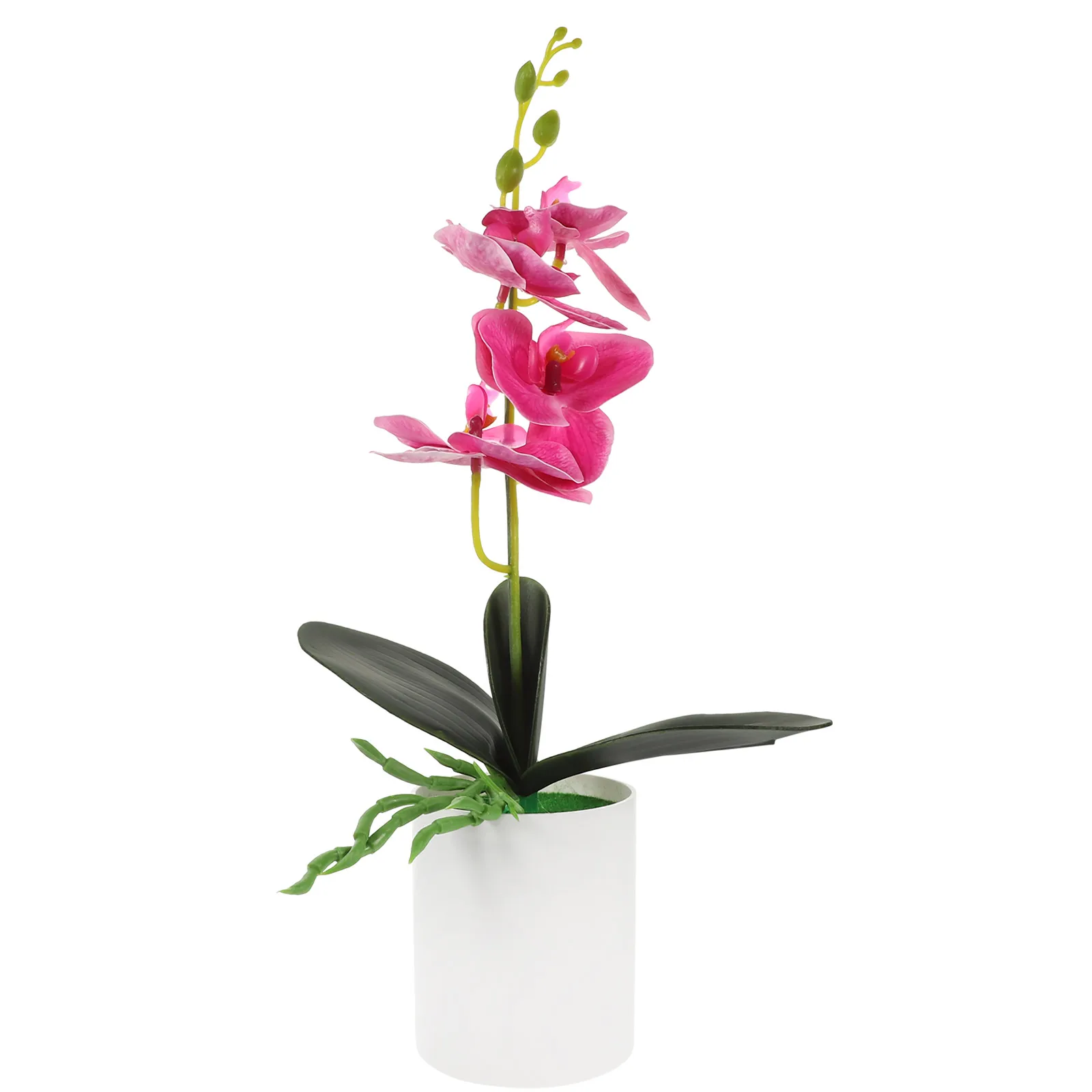 

Artificial Potted Orchid Plants Simulated Phalaenopsis Bonsai Fake Flowers for Desk Decor Vibrant Colors Pink Yellow Orange