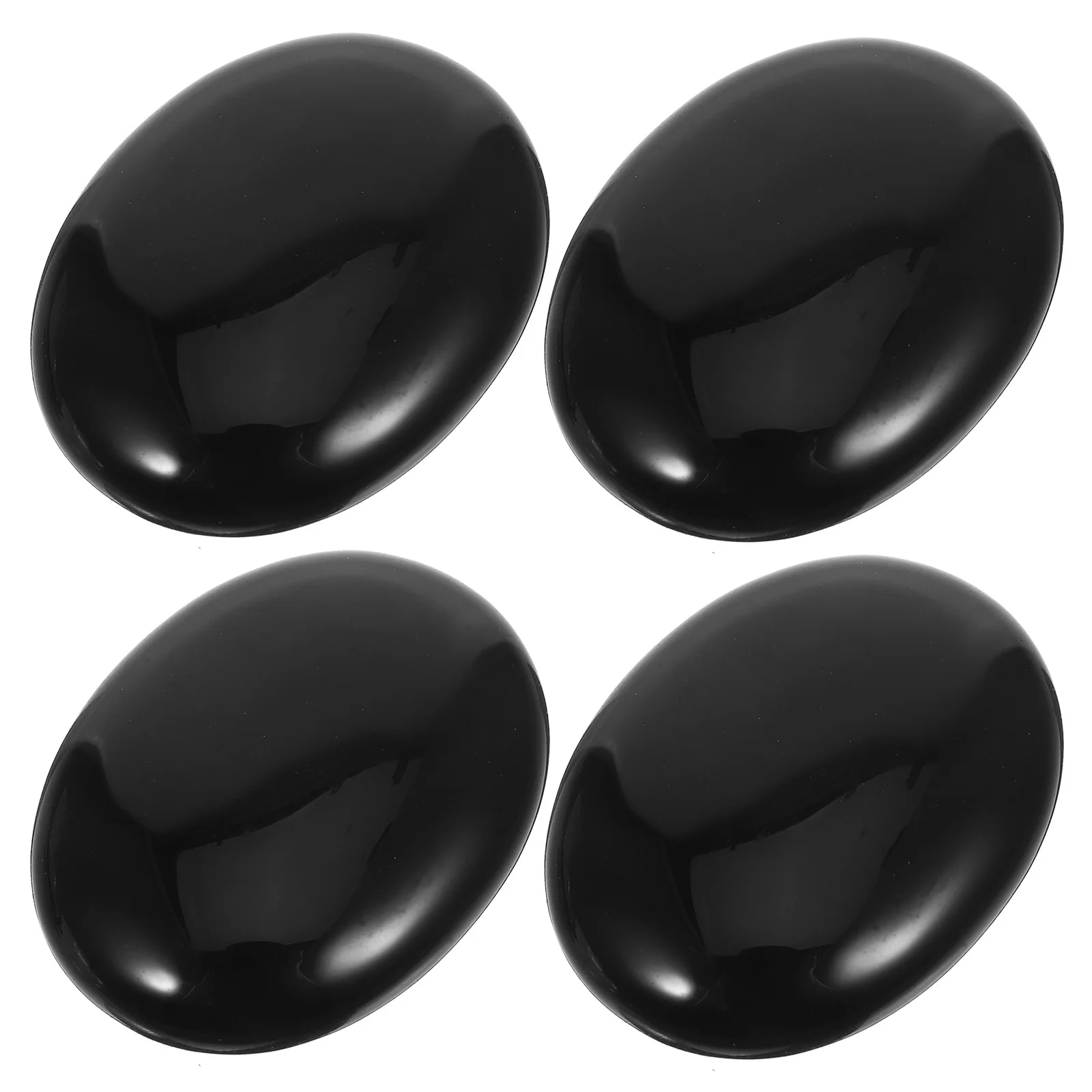 

4Pcs Massage Stones Natural Black Obsidian Oval Polished Palm-Sized Healing Worry Crystals for Meditation Relaxation Therapy