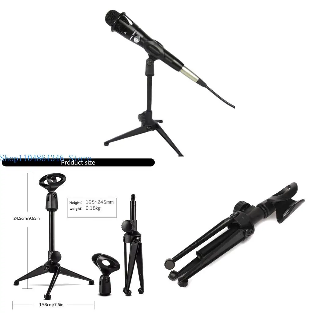 5asd Adjustable Mic Holder For Podcasts Streaming Stable Desktop Tripod Stand Portable Design Durability Plastic Metal Frame