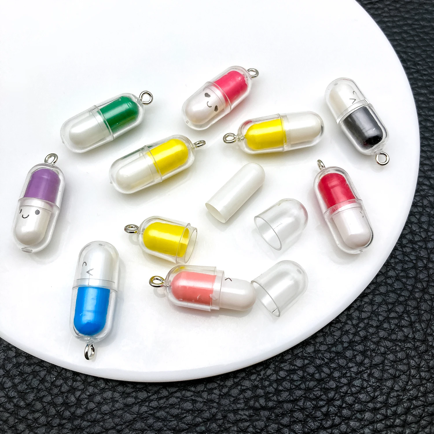10pcs Resin Pill Capsule Series Charms Pendant Suitable For DIY Making Necklace Bracelet Keychain Jewelry Accessories