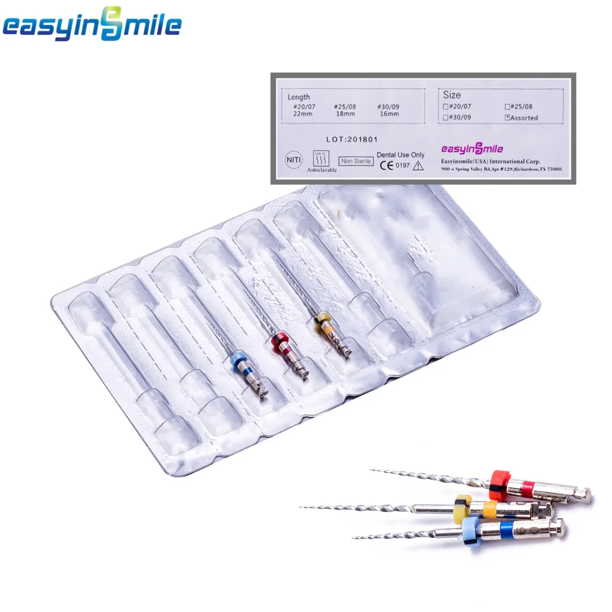 3packs EASYINSMILE Endo X-Retreat Files Dental Root Canal Retreat Niti Rotary Endodontic Files