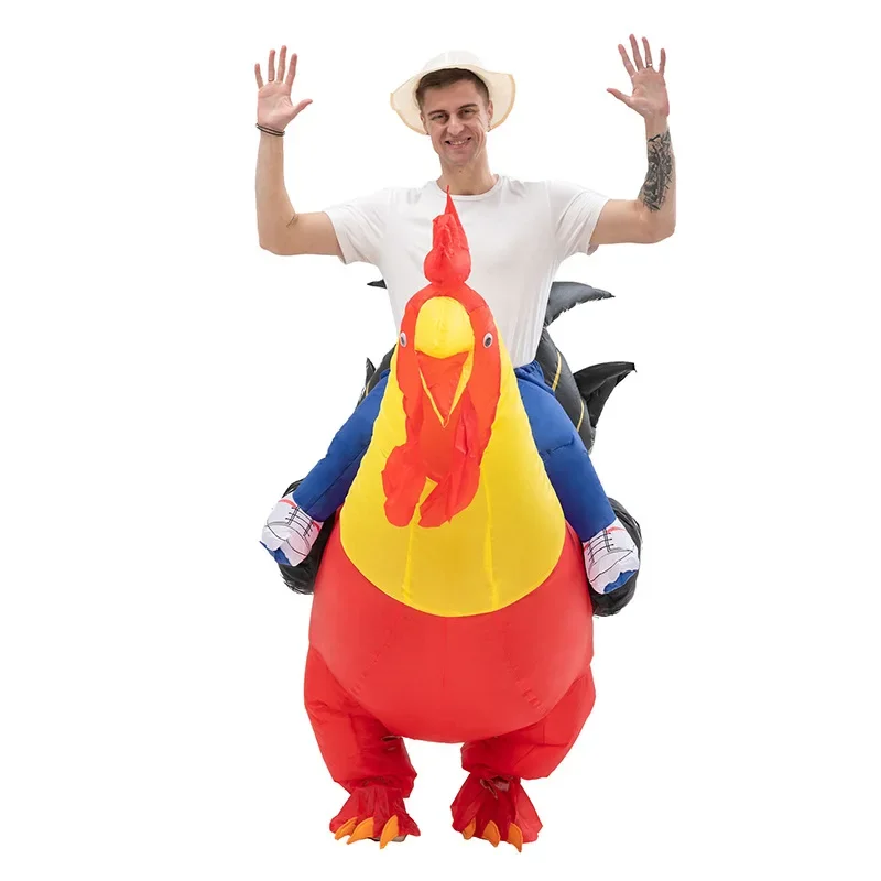 Gran gallo inflable pollo personaje de dibujos animados disfraz de mascota ceremonia publicitaria adulto vestido de lujo fiesta Animal carnaval prop