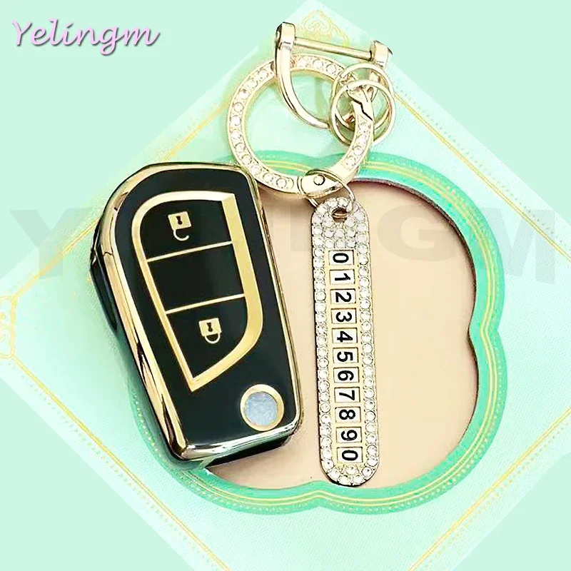 2-Tasten-Schlüsselgehäuse Schlüsselanhänger für Toyota Auris Corolla Avensis Verso Yaris Aygo Scion TC IM Camry RAV4 Fortuner Hilux