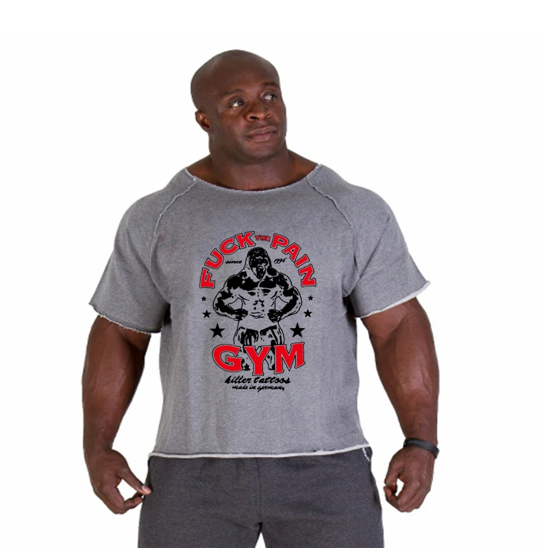 Men Oversize T-shirts Gym Fitness Clothing Mens No Pain No Gain T Shirt For Male Bodybuilding Tshirts Loose Breathable Clothes view 4