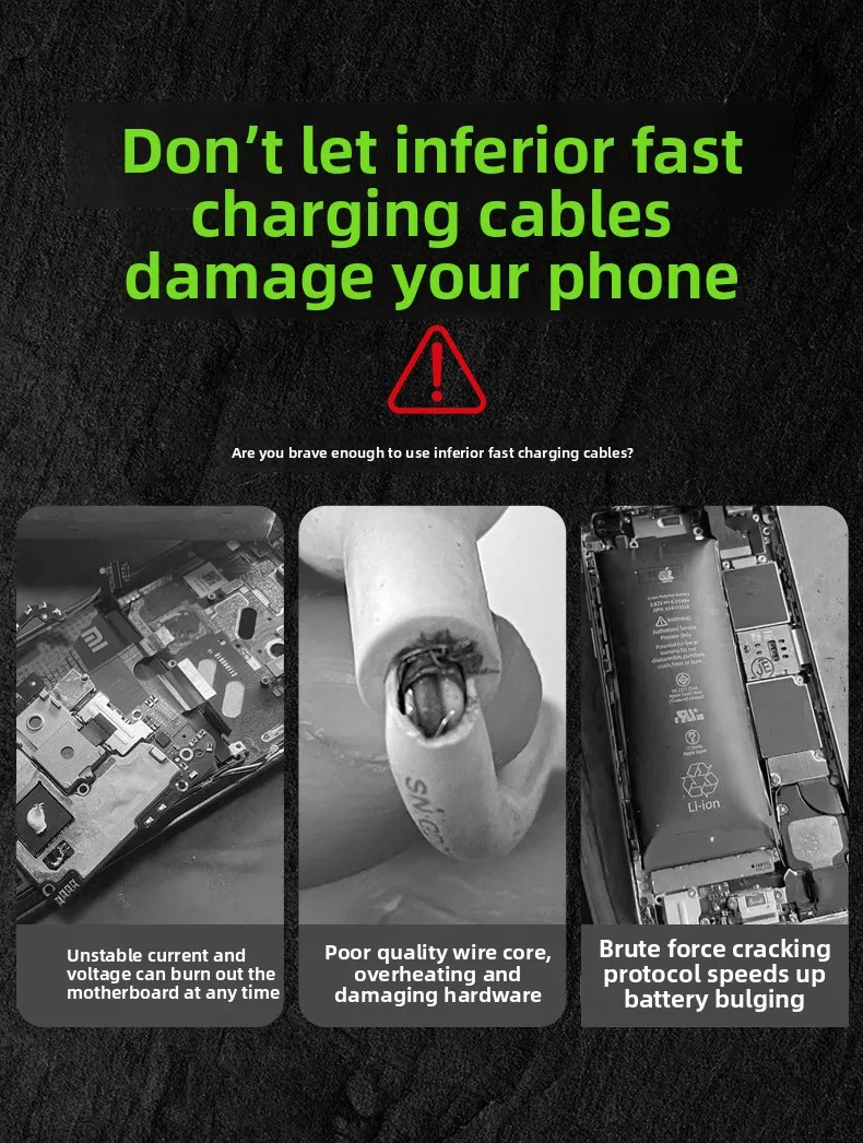 3 in 1 240W Fast Charging Cable Suitable For Micro USB Type C Charging Cable Multiple USB Ports Suitable For iPhone Huawei