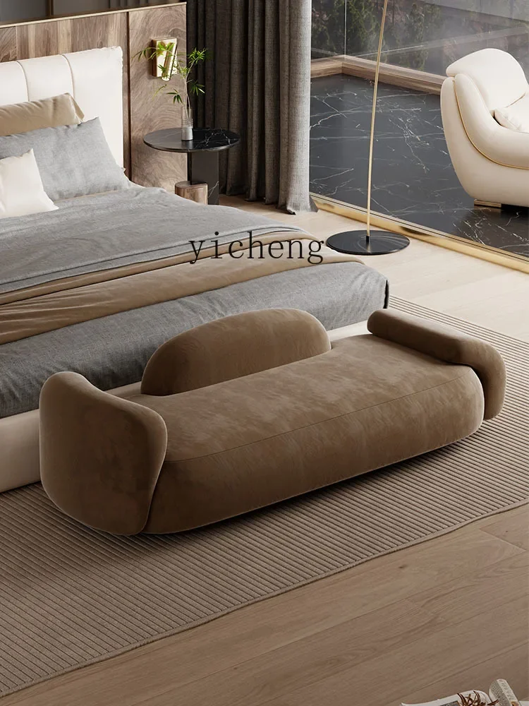 ZK bedroom bedside stool sofa bed high-end flannel minimalist light luxury simple living room stool home decoration accessories