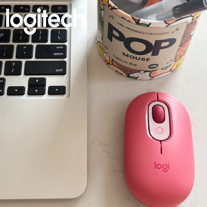 Logitech POP Mouse - 1000 نقطة في البوصة اسمية، 90% نقرات أكثر هدوءًا مع SilentTouch، متوافقة مع نظام التشغيل Windows/macOS/Chrome