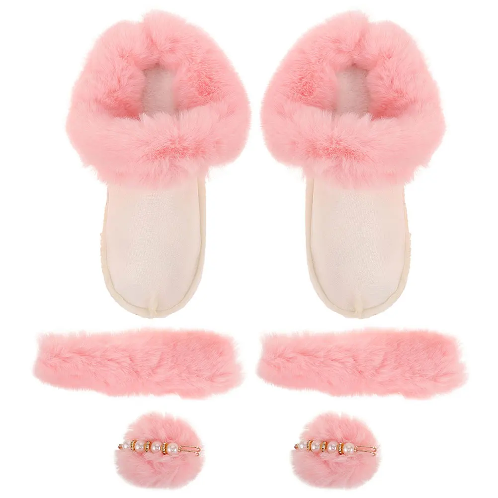 

Warm Fleece Cotton Cover Shoe Stockings-Baibaibai-42-43) Washable Pink Thickened Removable