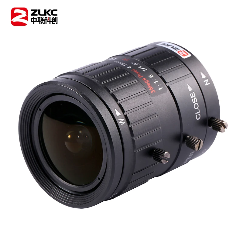 ZLKC-Lente Manual com Zoom de Íris, Varifocal, HD 3MP, Câmera de Vigilância CCTV FA C Mount, Lentes Industriais, IV, 4-18mm, 1/4 "Varifocal, 3.0Megapixel