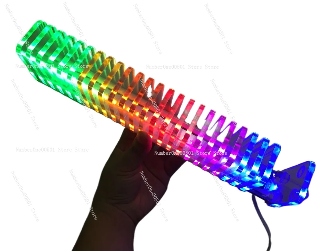 

LED Electronic Production DIY Kit Car VU Tower KS25 Voice-activated Music Spectrum Fantasy Crystal Sound Column Light Cube