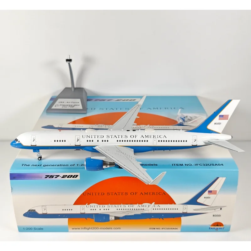 

Inflight масштаб 1/200 ВВС США B757-200 80001, литая под давлением модель самолета из сплава, Коллекционный декоративный орнамент