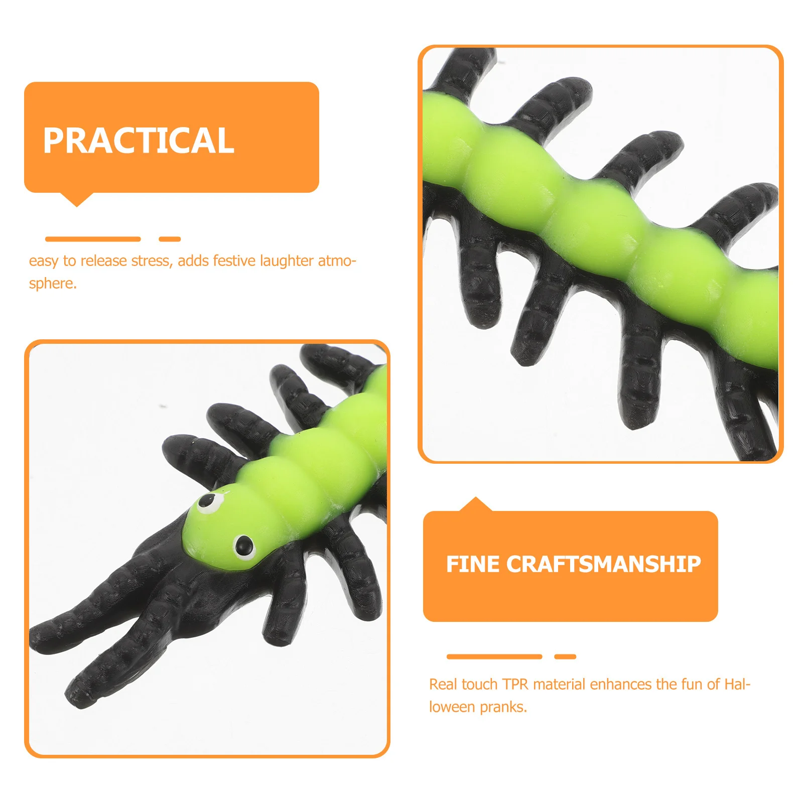 12 pçs simulação centopéia brincadeira de halloween flexível elástico assustador adereços assustador brincadeira gadgets alívio do estresse festa favores