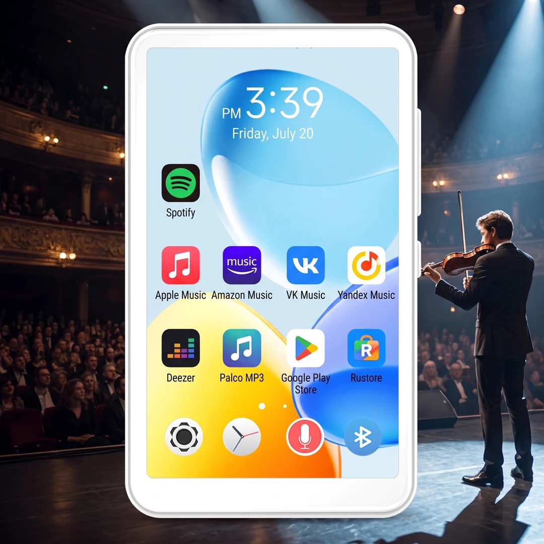 reproductor multimedia wifi portatil con pantalla ips de 4 pulgadas sistema android 10 reproductor de musica y video altavoz estereo grabadora de voz para viajes
