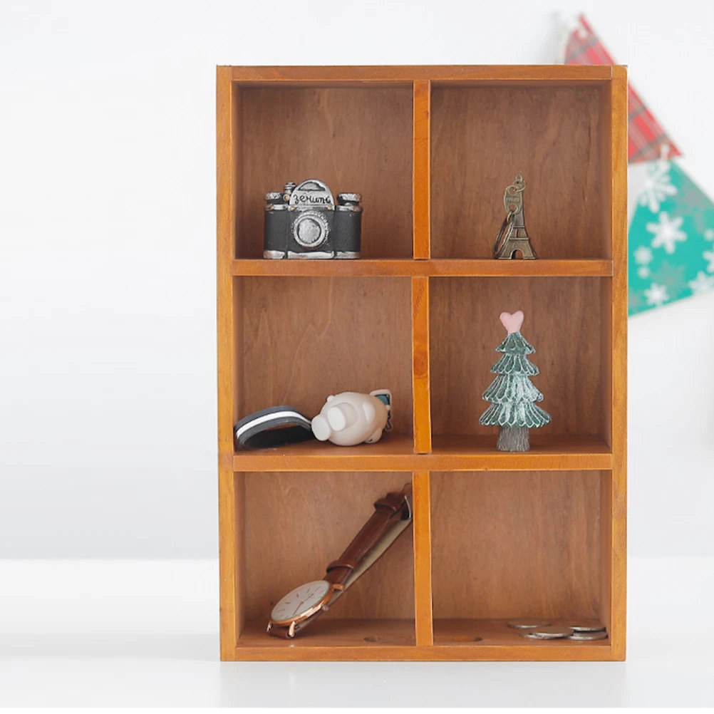 

Retro Box Wooden Desktop Organizer Container For Home Bedroom Decoration Sundries Storage Holder Compartment Storage Box