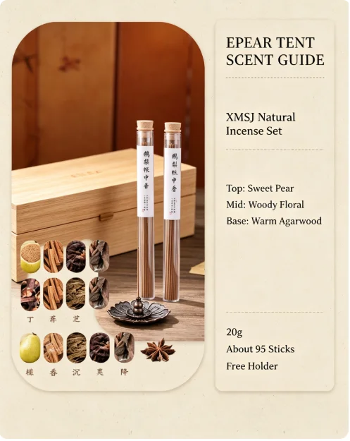 Hot Trending Epear Tent Incense Set Natural Herbal Sticks, 20g About 95 Sticks Sweet Fruity Woody Scent for Home Meditation Yoga
