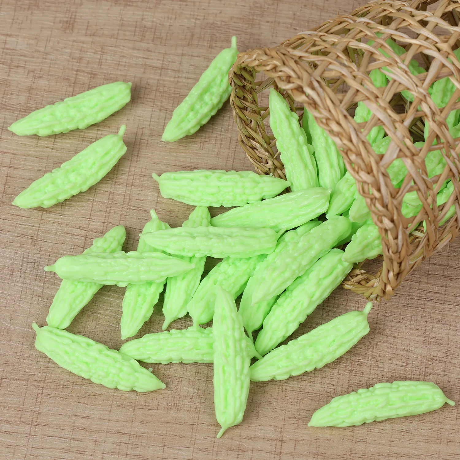 Mini Bitter Gourd Bitter Melon Simulation Fake Vegetable Model Scene Props Decoration Dollhouse Miniature Accessories