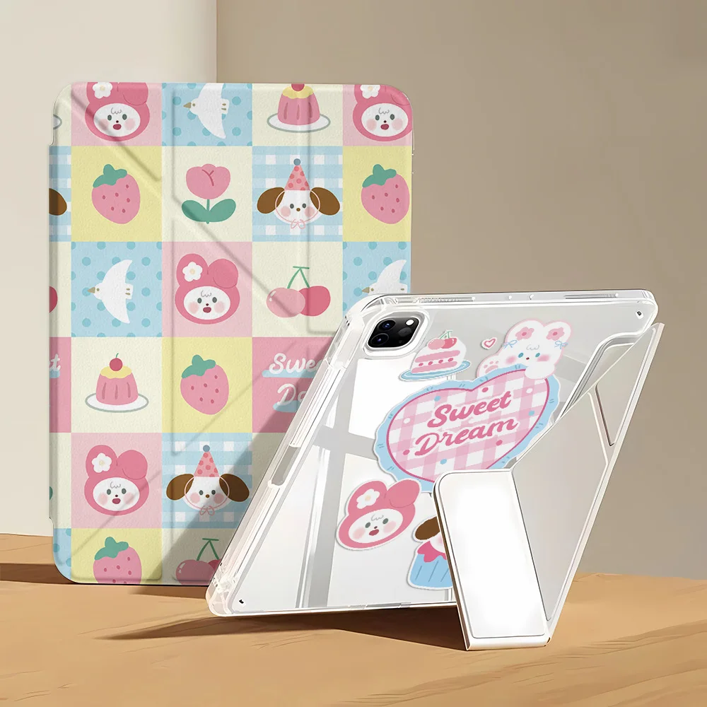 Cute Rubbit Clear Case For iPad Pro 11 12.9 13 10.5 iPad A16 11 10.9 inch 2022 Mini 7 6 Air 11 2024 13 5 4 3 2 1 Covers Fundas