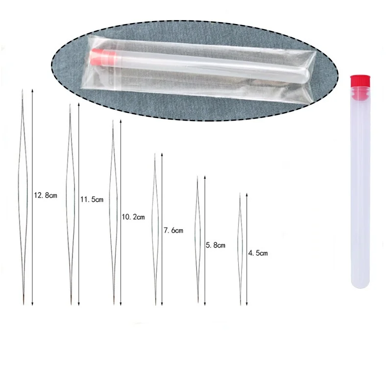 Beading Needles Set with Central Opening Curved Steel Needles For Bead Straight Beaded Needle Sewing Accessories