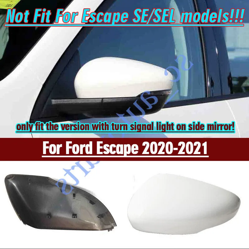 

For Ford Escape 2020-2021 Left Star White w/Turn Signal Hole Side Mirror Cover