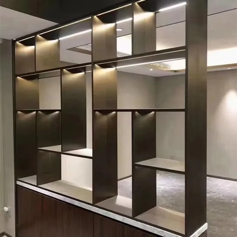 Modern Latest Display Cabinet Wholesale Home Office Display Storage Living Room Stainless Steel Display Cabinet